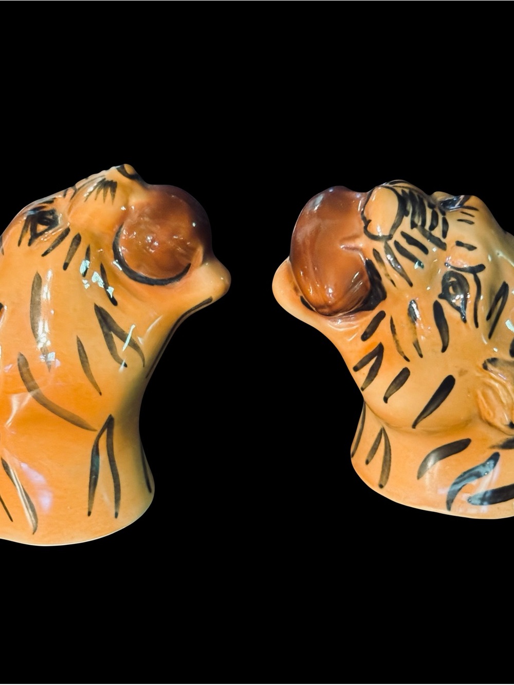 Hand-Painted Ceramic Tiger Football Salt and Pepper Shakers Clemson